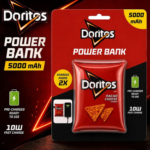 Orbit Innovations Official Licensed Portable 5000mAh Power Bank Dual USB-C + USB-A Battery Charger - Doritos