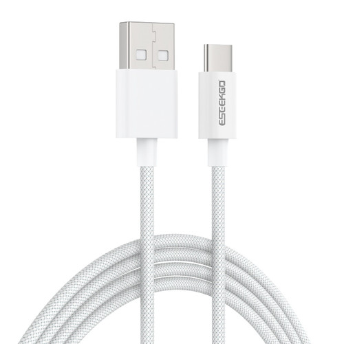 4 ft. High-Speed 3A Braided USB-C to USB-A Charge & Sync Cable - White