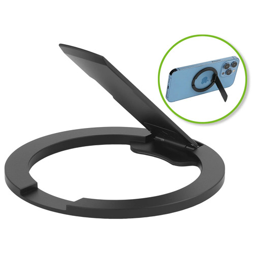 Magnetic Phone Ring Holder and Adjustable Kickstand for MagSafe - Black