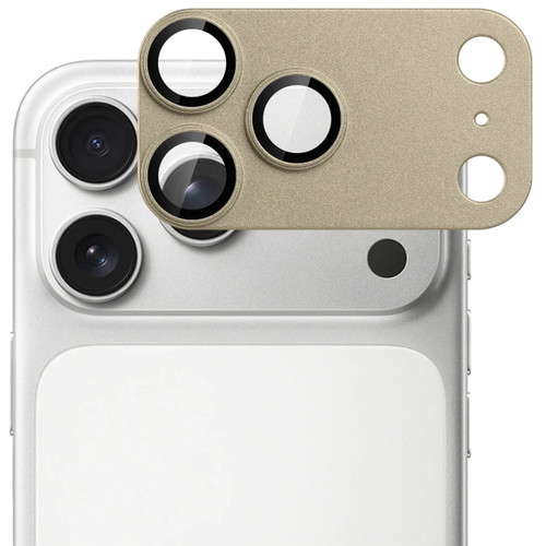 Unibody Matte Metal Tempered Glass Camera Lens Protector for iPhone 17 Pro - Desert Gold