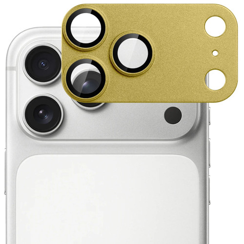 Unibody Matte Metal Tempered Glass Camera Lens Protector for iPhone 17 Pro - Gold