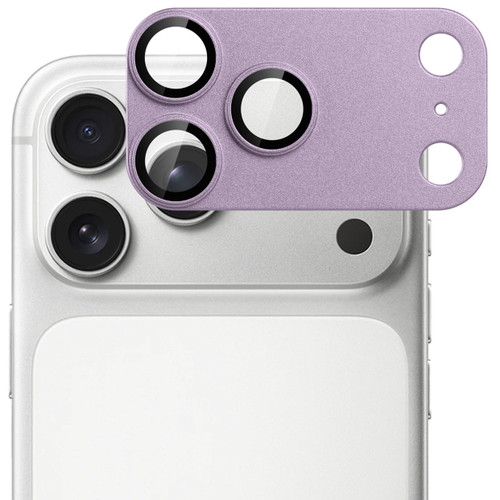 Unibody Matte Metal Tempered Glass Camera Lens Protector for iPhone 17 Pro - Light Purple