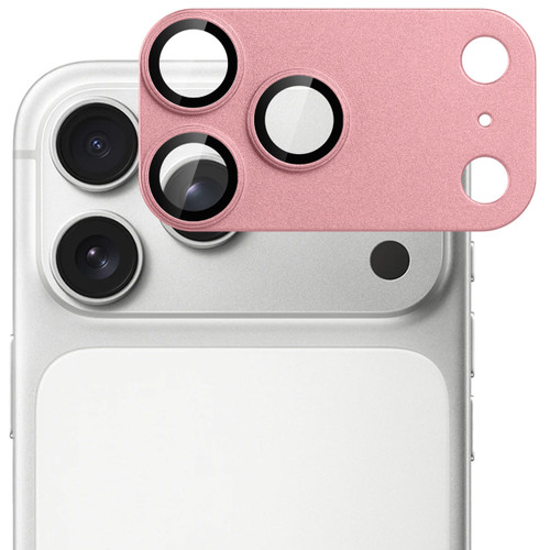 Unibody Matte Metal Tempered Glass Camera Lens Protector for iPhone 17 Pro - Pink