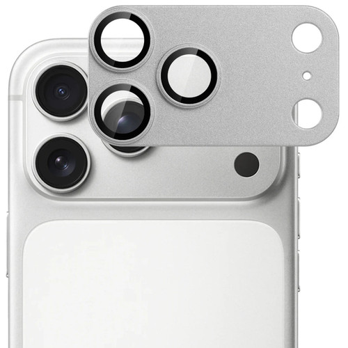 Unibody Matte Metal Tempered Glass Camera Lens Protector for iPhone 17 Pro - Silver