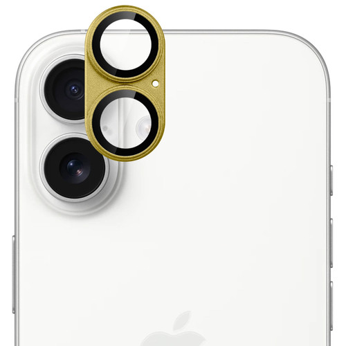 Unibody Matte Metal Tempered Glass Camera Lens Protector for iPhone 17 - Gold