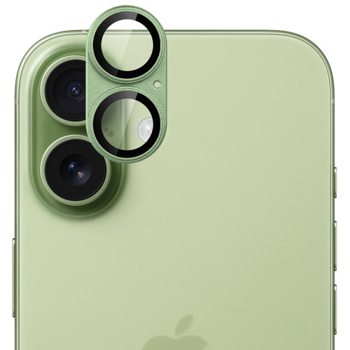 Unibody Matte Metal Tempered Glass Camera Lens Protector for iPhone 17 - Green