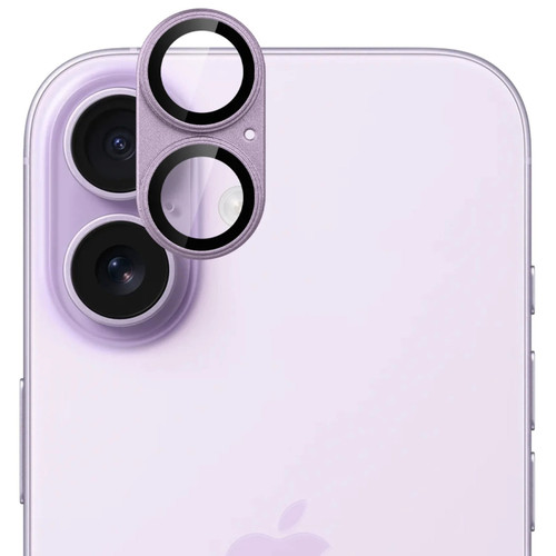 Unibody Matte Metal Tempered Glass Camera Lens Protector for iPhone 17 - Light Purple