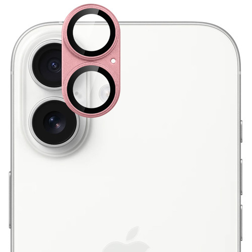 Unibody Matte Metal Tempered Glass Camera Lens Protector for iPhone 17 - Pink