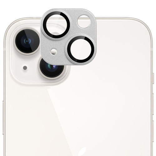 Unibody Matte Metal Tempered Glass Camera Lens Protector for iPhone 14 / iPhone 14 Plus - Silver