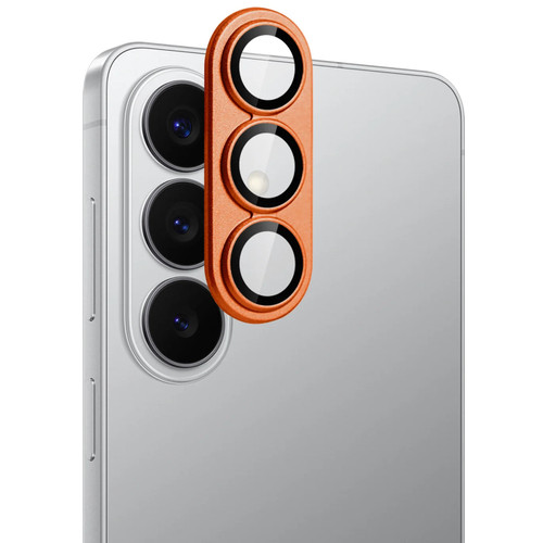 Unibody Matte Metal Tempered Glass Camera Lens Protector for Samsung Galaxy S26 Plus - Cosmic Orange
