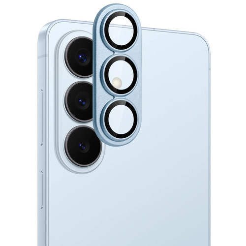 Unibody Matte Metal Tempered Glass Camera Lens Protector for Samsung Galaxy S26 Plus - Blue