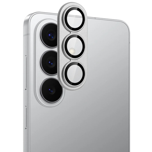 Unibody Matte Metal Tempered Glass Camera Lens Protector for Samsung Galaxy S26 - Silver