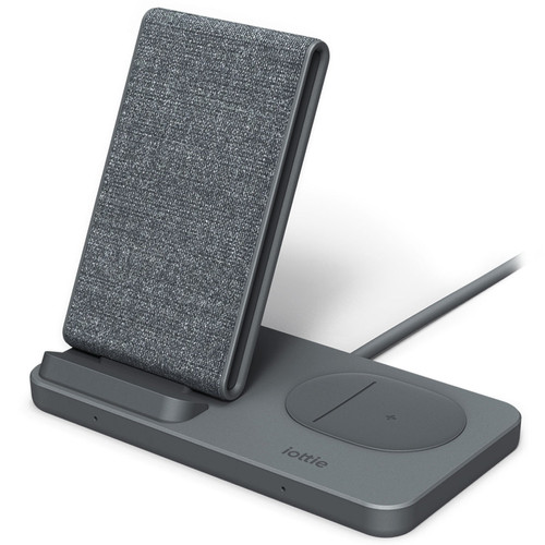 iOttie iON Wireless Duo Qi Certified Wireless Charging Stand and Pad - Dark Grey