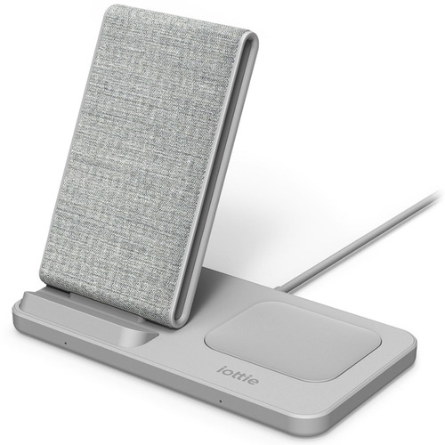 iOttie iON Wireless Duo Qi Certified Wireless Charging Stand and Pad - Light Grey