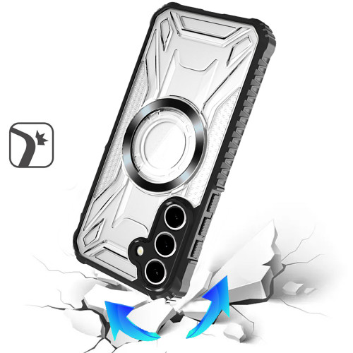 Fusion Evo Transparent Case with Magnetic Ring for Samsung Galaxy S26 FE - Black