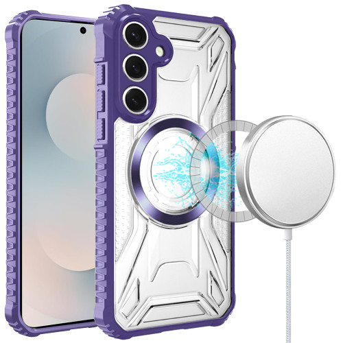 Fusion Evo Transparent Case with Magnetic Ring for Samsung Galaxy S26 FE - Purple