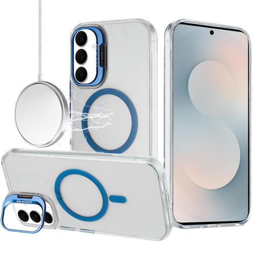 InFrame Series Magnetic Crystal Case with Camera Ring Stand for Samsung Galaxy S26 FE - Blue
