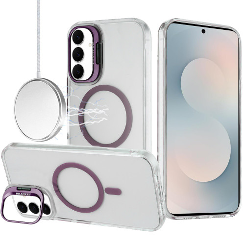 InFrame Series Magnetic Crystal Case with Camera Ring Stand for Samsung Galaxy S26 FE - Purple