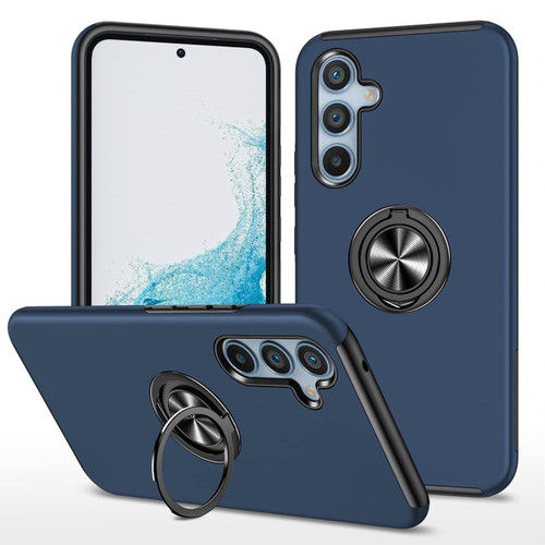 360 Rotating Ring Grip Hybrid Case for Samsung Galaxy S26 FE - Blue
