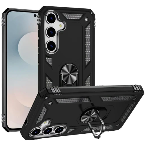 Military Grade Hybrid Case with Ring Grip for Samsung Galaxy S26 FE - Black