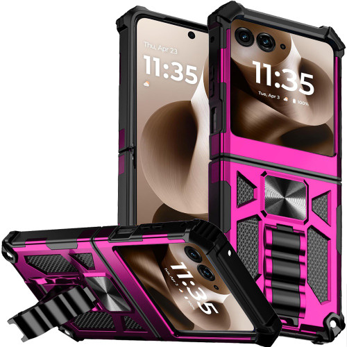 Military Grade Tough Ultra Rugged Hybrid Case for Motorola Razr 2026 / 2025 / 2024 - Hot Pink