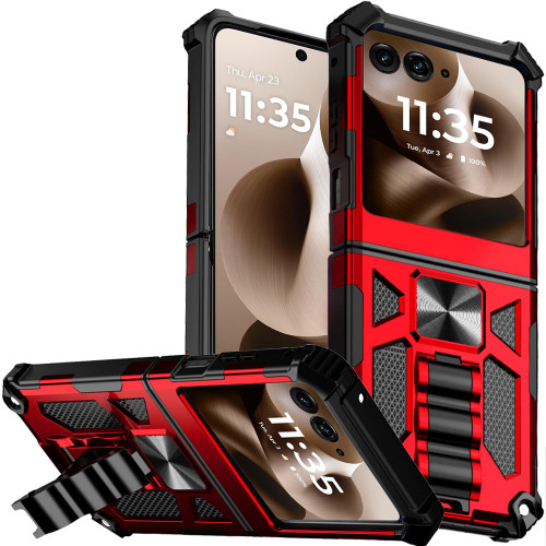 Military Grade Tough Ultra Rugged Hybrid Case for Motorola Razr 2026 / 2025 / 2024 - Red