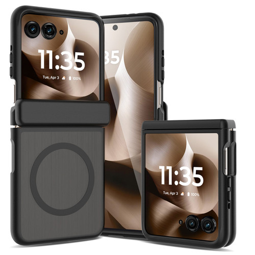 Shade Series Magnetic Ring Hybrid Case with Hinge Protection for Motorola Razr 2026 / 2025 / 2024 - Black