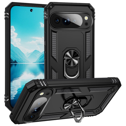 Military Grade Hybrid Case with Ring Grip for Google Pixel 11 / Pixel 11 Pro - Black