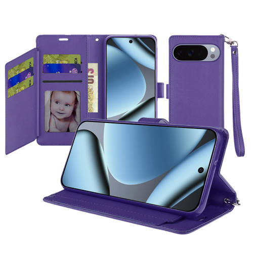 Extra Series Essential Leather Wallet Stand Case for Google Pixel 11 / Pixel 11 Pro - Purple