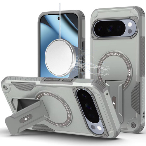 Military Grade HD Armor Magnetic Case with Kickstand for Google Pixel 11 / Pixel 11 Pro - Grey