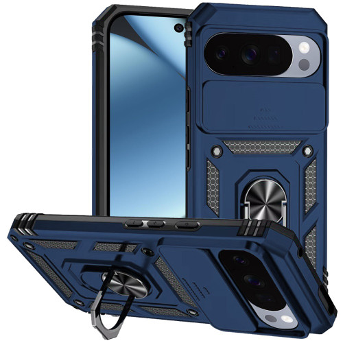 Military Grade Hybrid Case with Ring Grip and Camera Lens Protector for Google Pixel 11 / Pixel 11 Pro - Blue