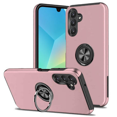 360 Rotating Ring Grip Hybrid Case for Samsung Galaxy A27 5G - Rose Gold