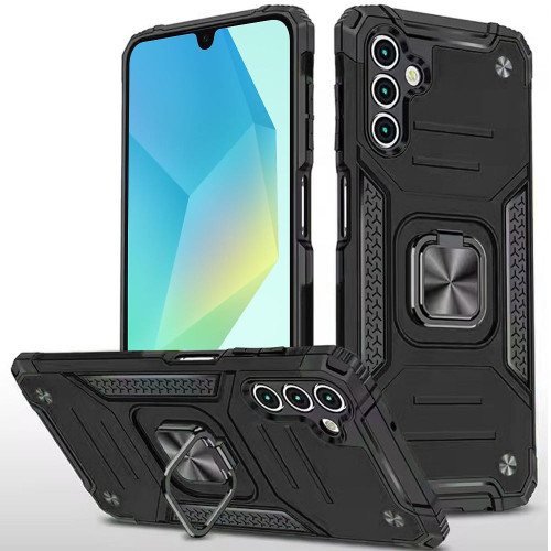Military Grade Robust Series Dual Layer Hybrid Case with Ring Grip for Samsung Galaxy A27 5G - Black