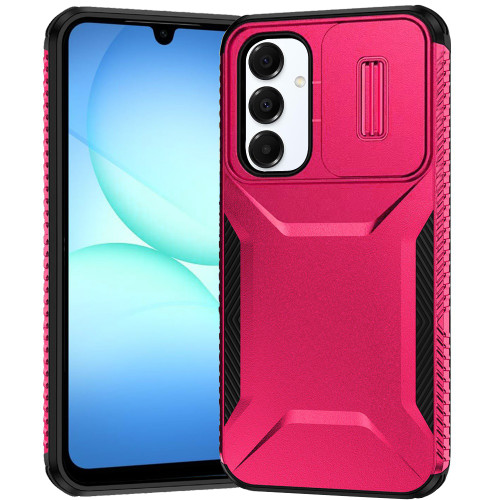Combat Tough Series Hybrid Case with Camera Lens Cover for Samsung Galaxy A27 5G - Hot Pink