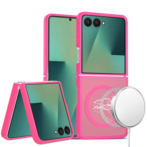 Shade Series Hybrid Case with MagSafe Magnetic Ring for Samsung Galaxy Z Flip 8 - Hot Pink