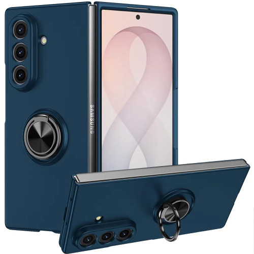 Slim Protective Cover with Ring Grip for Samsung Galaxy Z Fold 8 Ultra - Blue