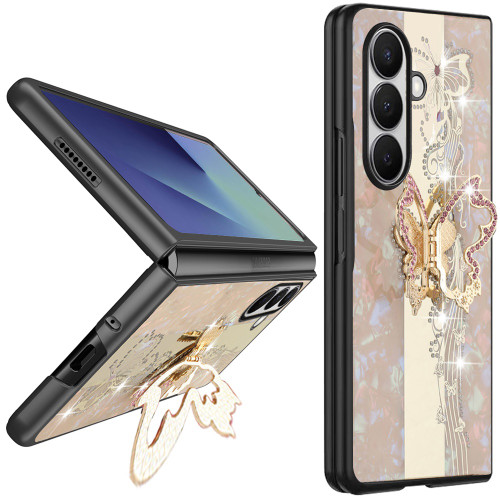 Butterfly Diamond Rhinestone Case for Samsung Galaxy Z Fold 8 Ultra - Gold