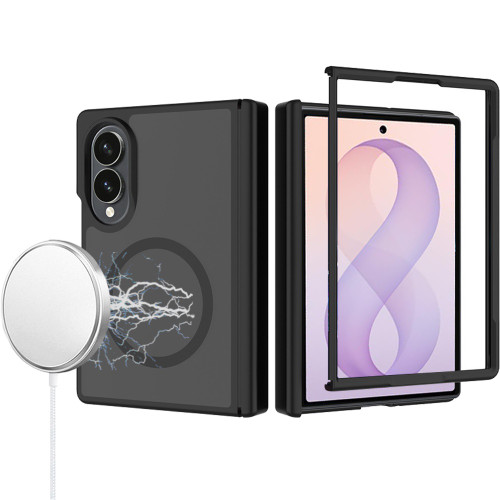 Shade Series Magnetic Ring Hybrid Case with Hinge Protection for Samsung Galaxy Z Fold 8 - Black