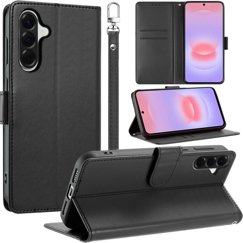 Element Series Book-Style Leather Folio Wallet Case for Samsung Galaxy A27 5G - Black