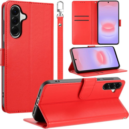Element Series Book-Style Leather Folio Wallet Case for Samsung Galaxy A27 5G - Red