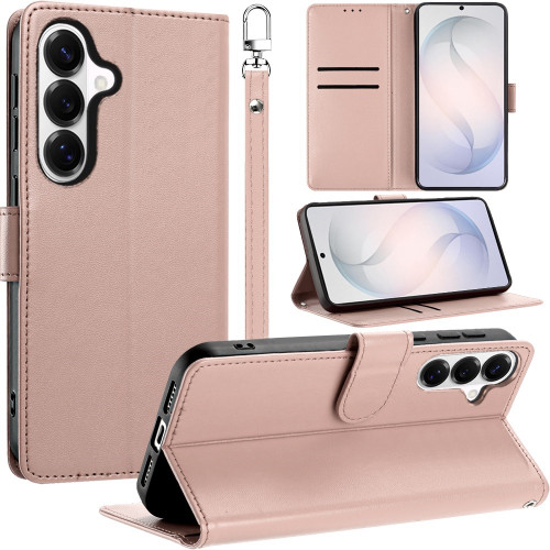Element Series Book-Style Leather Folio Wallet Case for Samsung Galaxy S26 - Rose Gold
