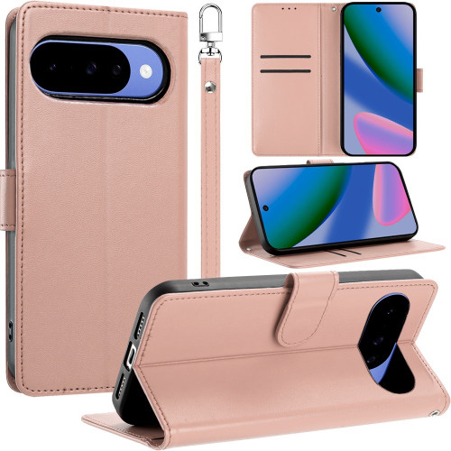 Element Series Book-Style Leather Folio Wallet Case for Google Pixel 10 / Pixel 10 Pro - Rose Gold