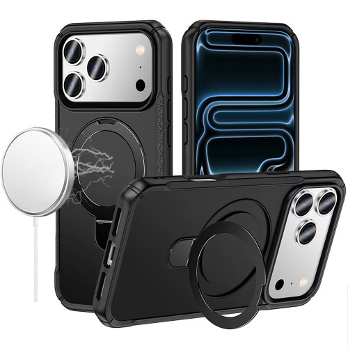 MagSafe Armor Stand Case for iPhone 18 Pro Max and iPhone 17 Pro Max - Black