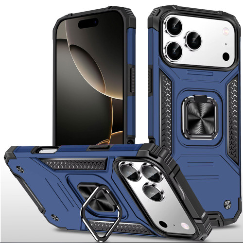 Military Grade Robust Series Hybrid Case with Ring Grip for iPhone 18 Pro Max and iPhone 17 Pro Max - Blue