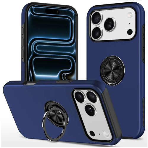 360 Rotating Ring Grip Hybrid Case for iPhone 18 Pro Max and iPhone 17 Pro Max - Blue
