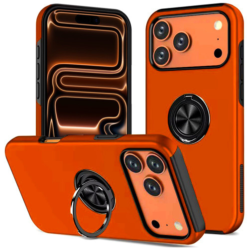 360 Rotating Ring Grip Hybrid Case for iPhone 18 Pro Max and iPhone 17 Pro Max - Cosmic Orange