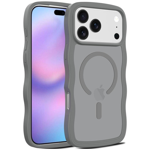 Shade Series Curly Wave Grip Hybrid Case with MagSafe for iPhone 18 Pro and iPhone 17 Pro - Grey