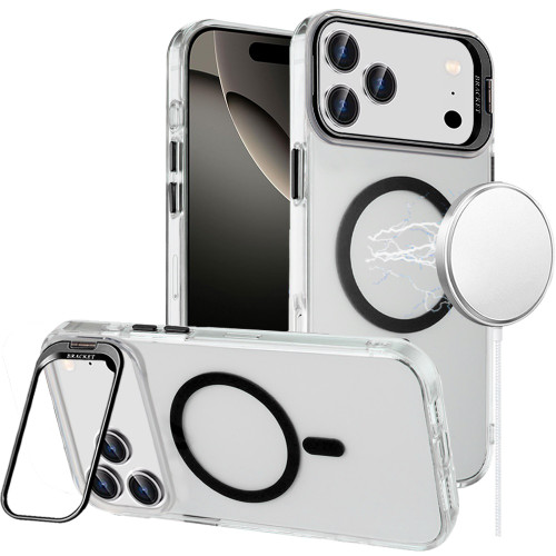 InFrame Series MagSafe Crystal Case with Camera Ring Stand for iPhone 18 Pro and iPhone 17 Pro - Black