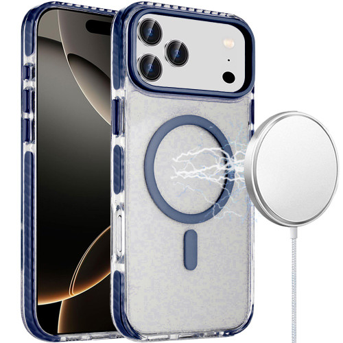 Transparent Protective Bumper Case with MagSafe for iPhone 18 Pro and iPhone 17 Pro - Blue