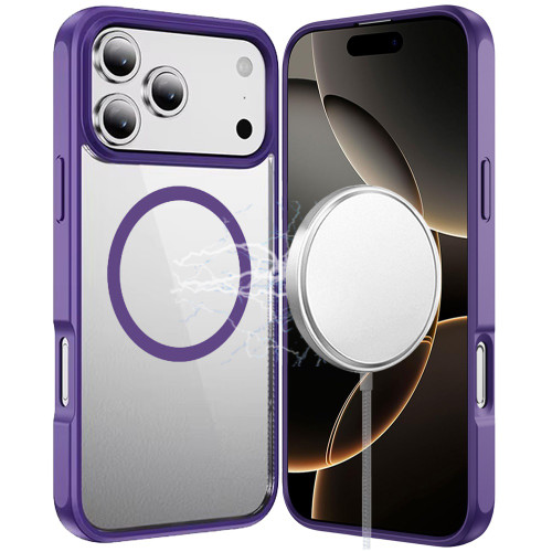 HD Slim Transparent Crystal Case with MagSafe for iPhone 18 Pro and iPhone 17 Pro - Purple